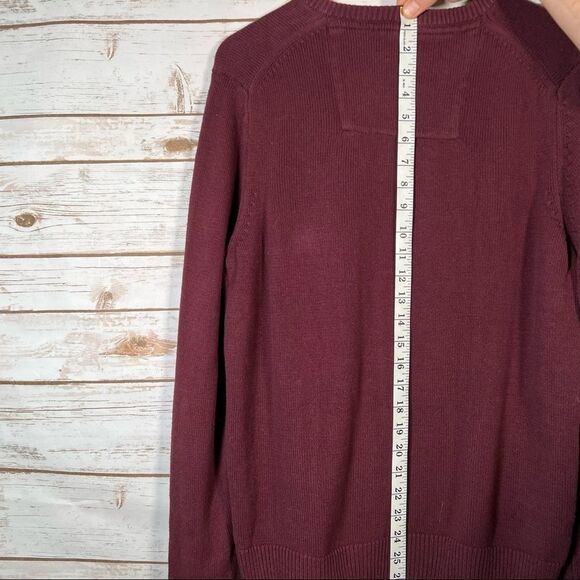 🎇izod V Neck Fieldhouse Solid Gauge Maroon Pull Over Sweater SZ Medium - Picture 8 of 9